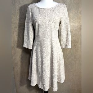 Just Taylor Fit & Flare Dress Cream A-Line Jacquard size 6